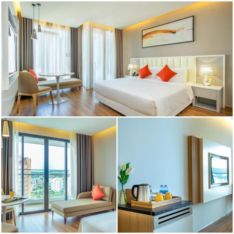 Kiệt tác thiết kế của khách sạn Hạ Long 5 soa này còn được thể hiện qua không gian phòng nghỉ tối giản, tiện nghi.