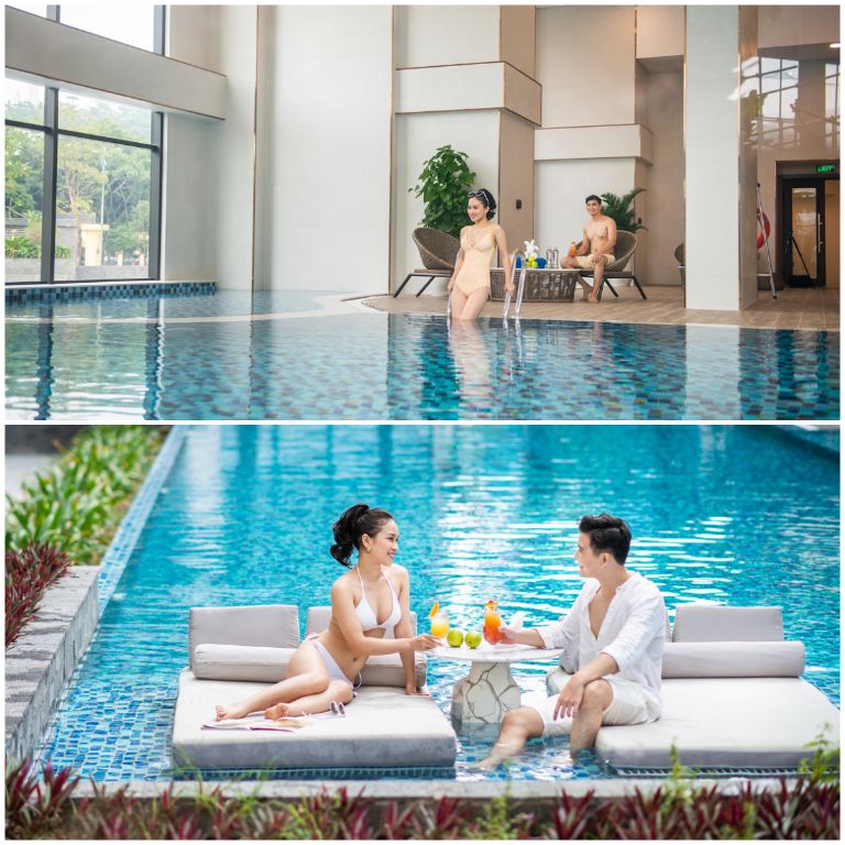 Nhờ hệ thống bể bơi cả trong nhà và ngoài trời mà Best Western Premier Sapphire Ha Long có thể phục vụ khách hàng quanh năm. 