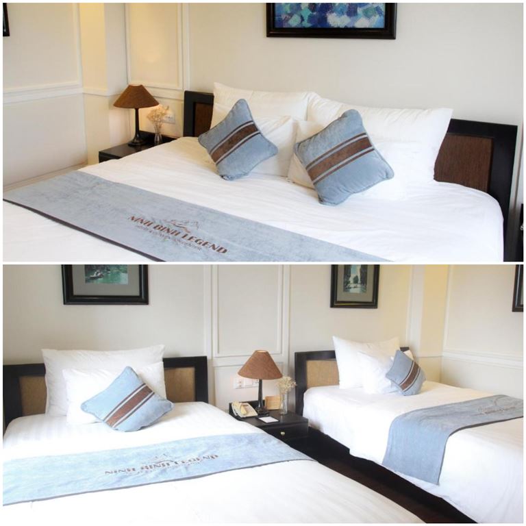 Hạng phòng gia đình này tại khách sạn Legend Ninh Bình có tới 2 phòng ngủ, 1 phòng khách và 1 nhà vệ sinh hiện đại. 