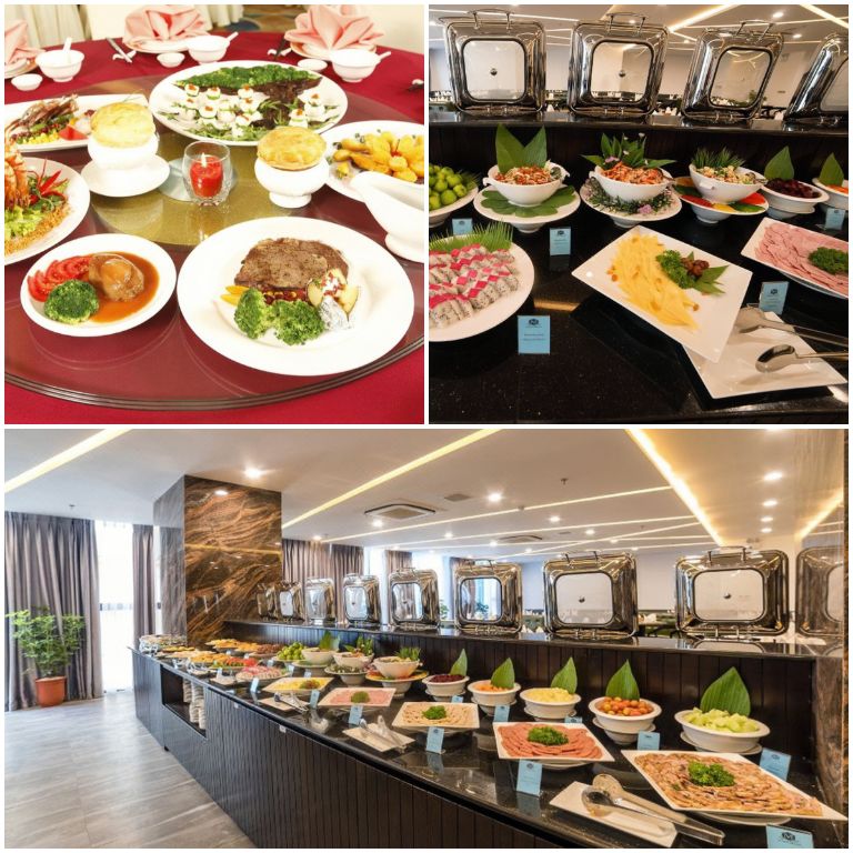 Nhà hàng quay Bình Minh với nội thất bạch kim cao cấp, nhà hàng phục vụ du khách ẩm thực từ Âu sang trọng đến Á. 