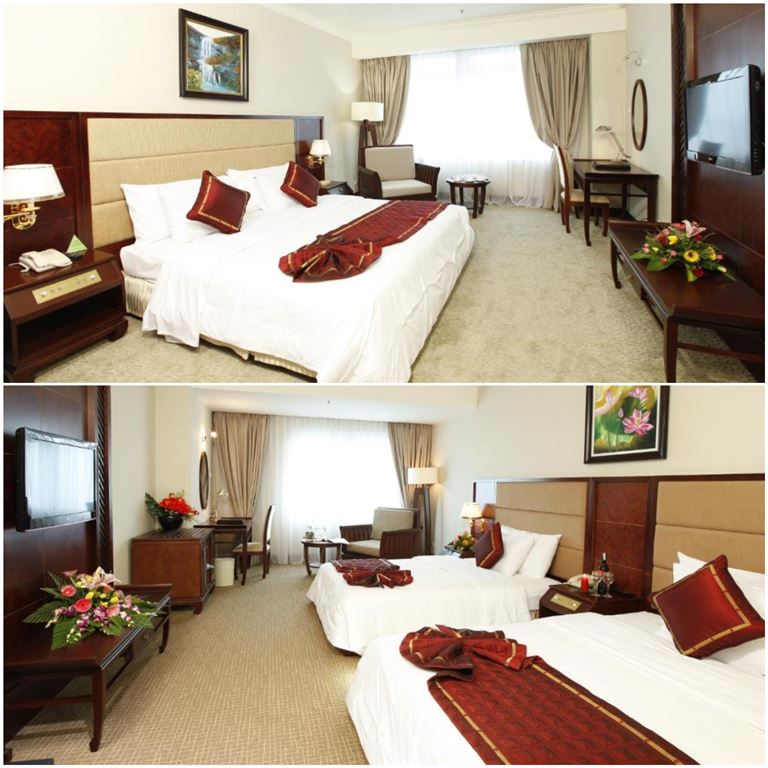 Các hạng phòng tại khách sạn Móng Cái 5 sao này có không gian sang trọng, ấm cúng, thiết kế cổ điển đẹp mắt. 