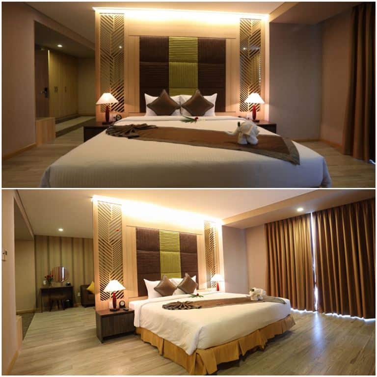 Hạng phòng Grand Suite cảu khách sạn Mường Thanh Mũi Né mang đến không gian mở thoáng đãng với tầm nhìn ra nũi đồi, bãi biển và cảnh thành phố nhộn nhịp. 