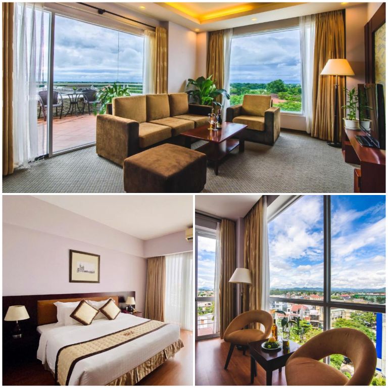 Các phòng nghỉ tại khách sạn ở Huế gần trung tâm này được xây dựng hướng tới sự tiện nghi, thoải mái. 