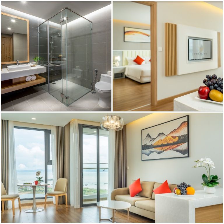 Phòng Executive Suite sở hữu không gian thoáng với màu be chủ đạo, phòng tắm được thiết kế tỉ mỉ với đá granite cao cấp.