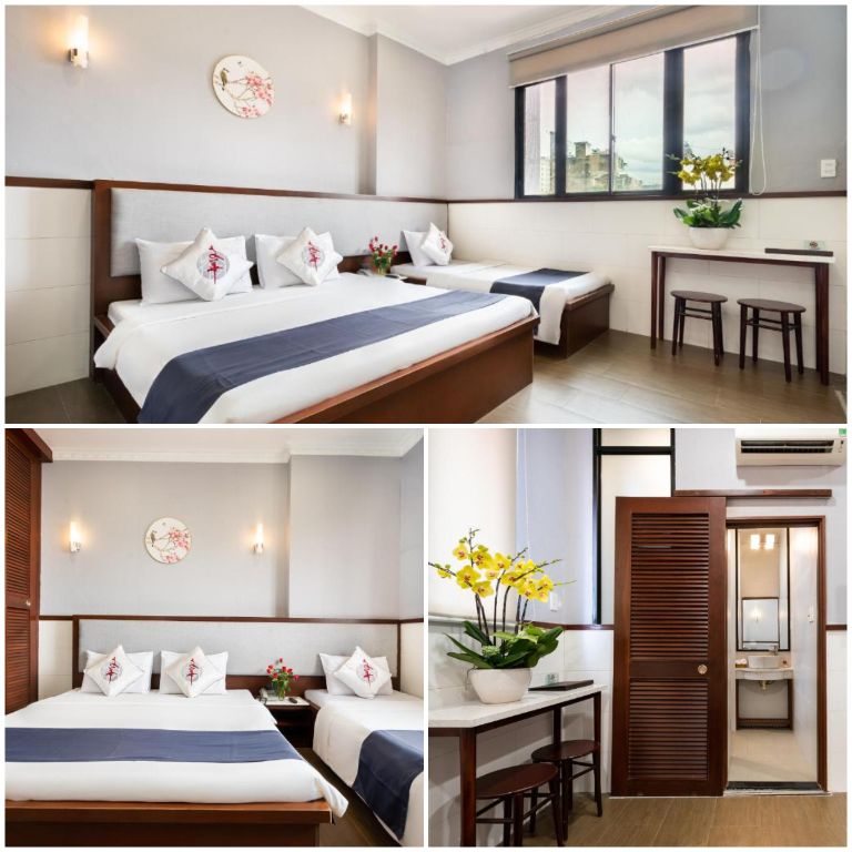 Thiết kế các phòng ngủ của khách sạn quận 5 này cũng mang đậm phong cách Trung Hoa. 