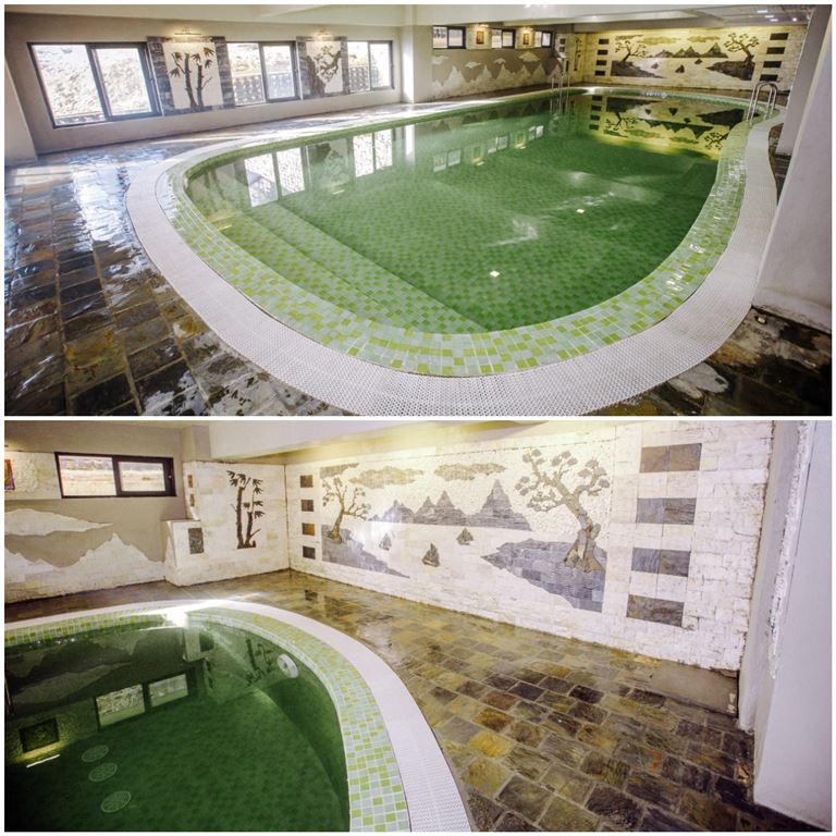Bể bơi tại khách sạn Sapa Charm có thiết kế đẹp mắt và là bể bơi nước nóng hiện đại nhất Sapa. 