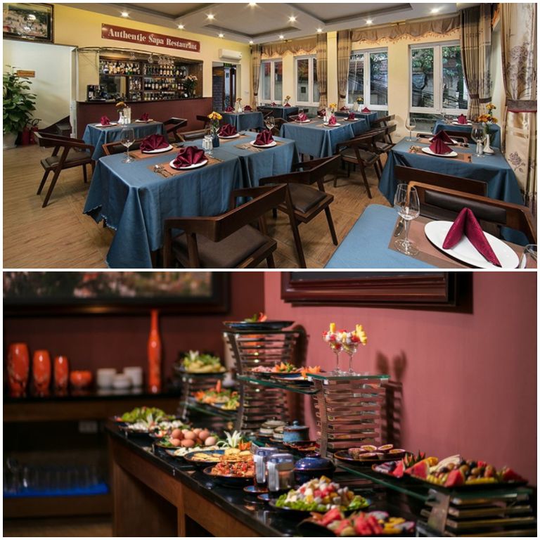 Sapa Horizon Hotel với nhà hàng mang đến cho du khách chu du các món ăn địa phương Sapa đến các món Âu cao cấp. 