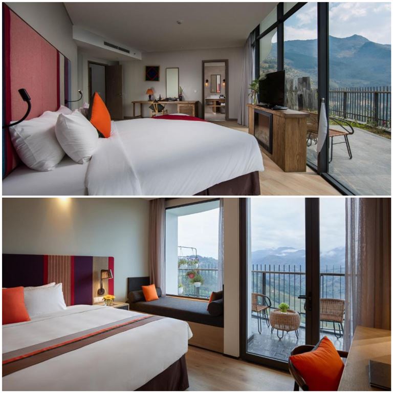Pao's Sapa Leisure Hotel sở hữu các phòng nghỉ lãng mạn, có ban công mở rộng ra cảnh quan và bầu trời.