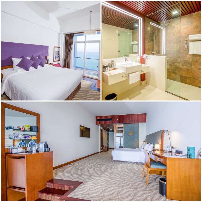 Novotel Nha Trang với tất cả 154 phòng nghỉ với diện tích đủ cho sức chứa từ 2-3 người, toàn bộ phòng đều hướng biển hoặc thành phố.