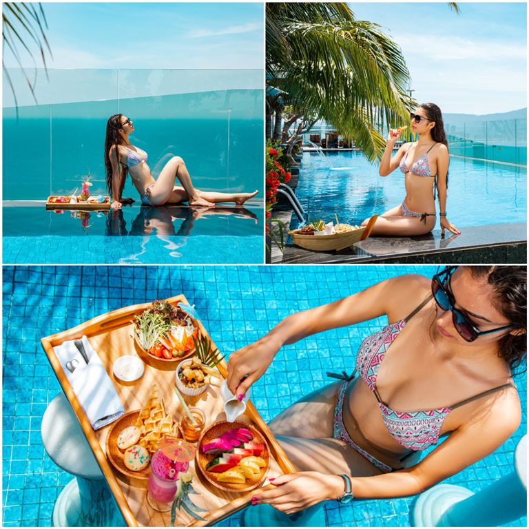 Bể bơi là địa điểm sống ảo và vui chơi siêu chill dành cho mọi khách hàng tại khách sạn Sala Danang Beach Hotel. 