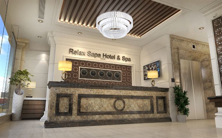 Du khách sẽ phải trầm trồ vì phong cách thiết kế cổ điển pha lẫn hiện đại với những chi tiết trang trí độc đáo tại Sapa Relax Hotel & Spa. 