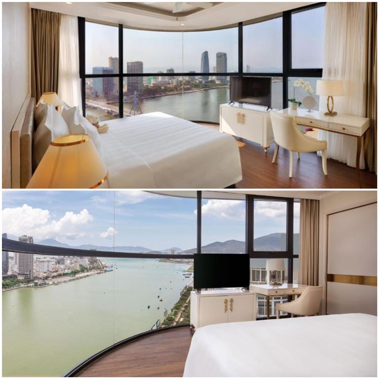 Suite Panoramic River View là hạng phòng được yêu thích nhất tại Vinpearl Condotel Riverfront Đà Nẵng với view trực diện ra dòng sông và thành phố. 