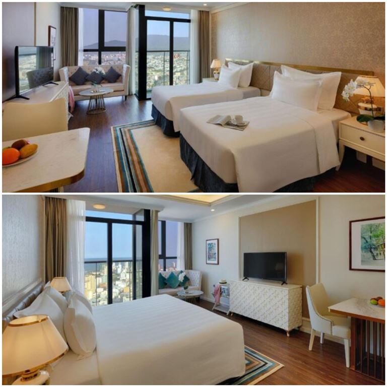 Phòng Deluxe chia thành hai loại phòng là phòng giường đôi hoặc phòng 2 giường đơn cho khách hàng lựa chọn theo sở thích. 