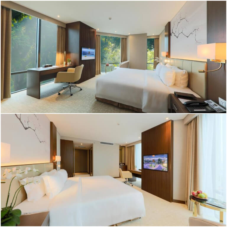 Phòng ngủ có tầm nhìn hướng ngoài siêu đẹp với thiết kế kính.