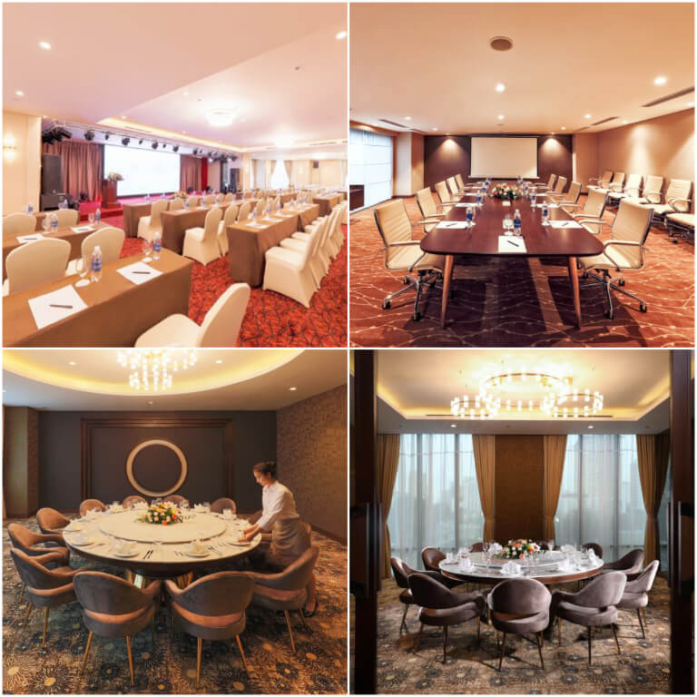 Hệ thống phòng họp đa dạng, phù hợp với nhiều quy mô cuộc họp cho khách. 