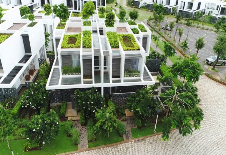 Hệ thống các căn villa được xây dựng theo tiêu chuẩn 5 sao với thiết kế xanh.