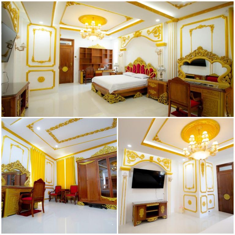 Thiết kế phòng ngủ cũng không tách rời kiến trúc Âu cổ đầy hoàng gia. 