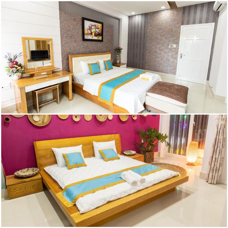 Mỗi phòng nghỉ tại Suna's Home Villa Vũng Tàu được decor đẹp mắt theo các phong cách hiện đại, truyền thống, cổ điển,...