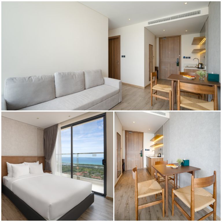 Hạng phòng lớn nhất của Apec Mandala Hotel Phú Yên sở hữu tới 2 phòng ngủ và 1 phòng khách riêng. 