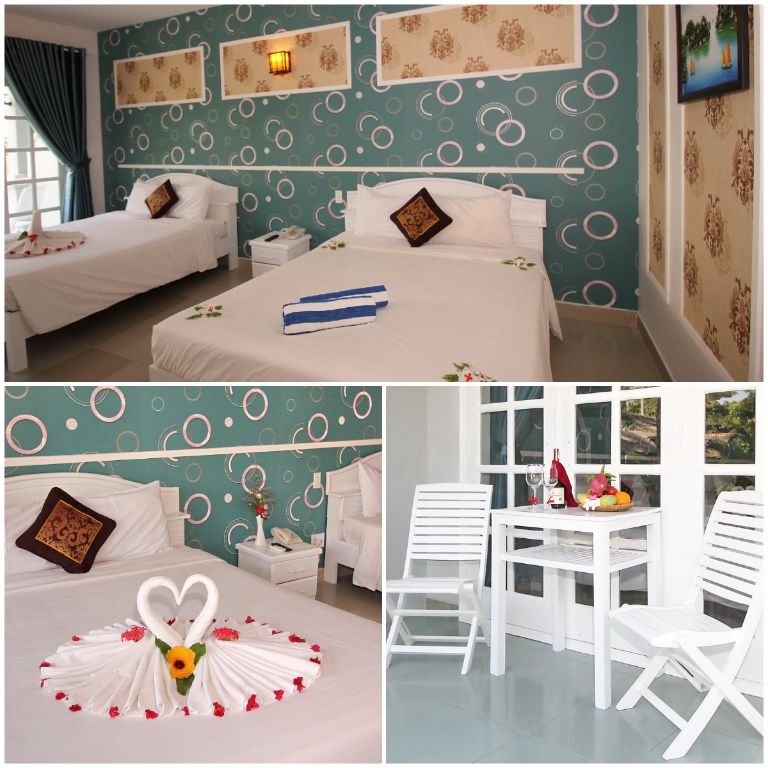 Little Paris Resort &amp; Spa cung cấp các phòng Deluxe Sea View với 2 giường đôi cỡ lớn. 