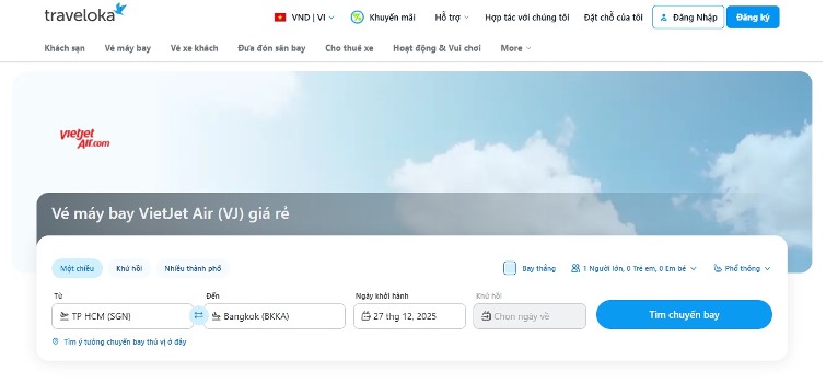 Check giá vé máy bay vietjet nội địa