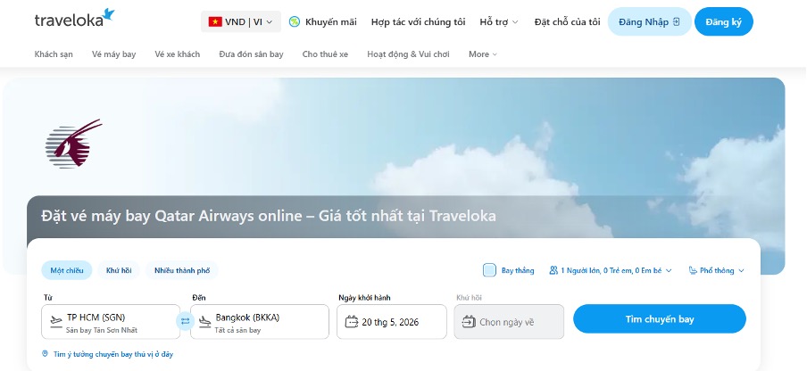 dat ve may bay Qatar Airways 